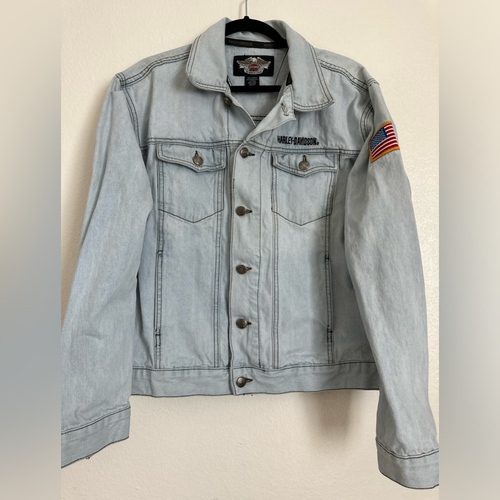 Harley Davidson An American Legend Made USADenim Jacket Sz S